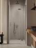 New Trendy Nesta Gunmetal Brushed 80x200 cm drzwi wnękowe prawe wspornik skośny grafit szczotkowany/szkło przejrzyste D-0928A